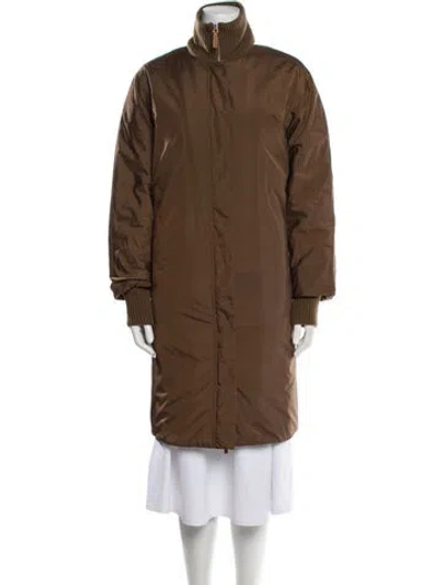Pre-owned Lafayette 148 Down Coat In Brown