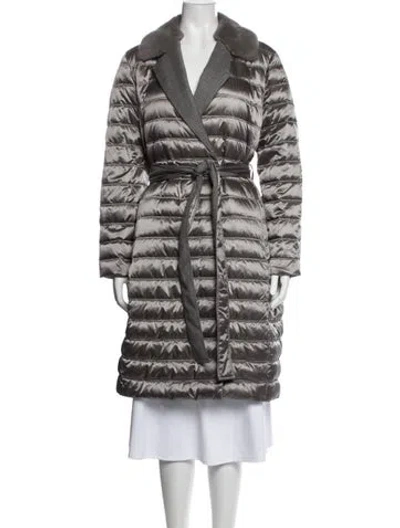Pre-owned Lafayette 148 Down Coat In Grey