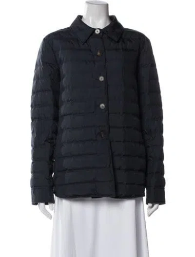 Pre-owned Lafayette 148 Down Jacket In Blue