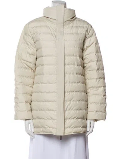 Pre-owned Lafayette 148 Down Jacket In Neutral
