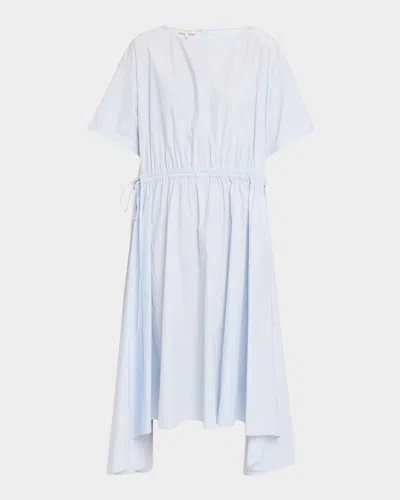 Lafayette 148 Drawstring Cotton Midi Dress In White