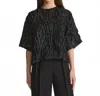 Lafayette 148 Drop Shoulder Crewneck Top In Black In Black
