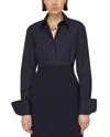 Lafayette 148 Drop Shoulder Fitted Blouse In Blue