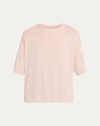 Lafayette 148 Drop-shoulder Merino Wool Knit Sweater In Pink