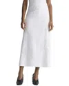 Lafayette 148 New York Eco Flora Embroidered Linen Midi Skirt In White