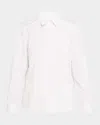 Lafayette 148 Embroidered Button-down Cotton Shirt In White