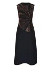 Lafayette 148 Ny Hand-beaded Wool-silk Crepe Dress In Black