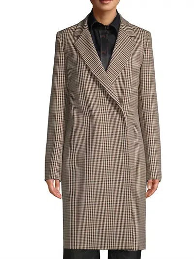 Lafayette 148 Emmalyse Plaid Coat In Melba Multi In Brown