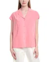 Lafayette 148 New York Extended Sleeve Silk Blouse In Pink