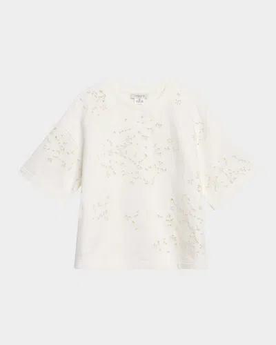 Lafayette 148 Eyelet-embroidered Cotton Sweatshirt