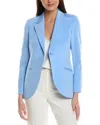 Lafayette 148 New York Fae Silk-blend Blazer In Blue