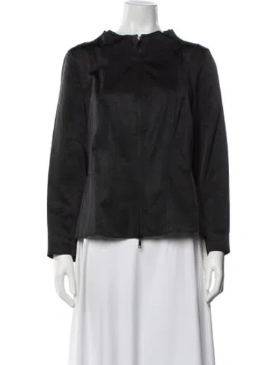 Pre-owned Lafayette 148 Faux Fur Jacket In Black