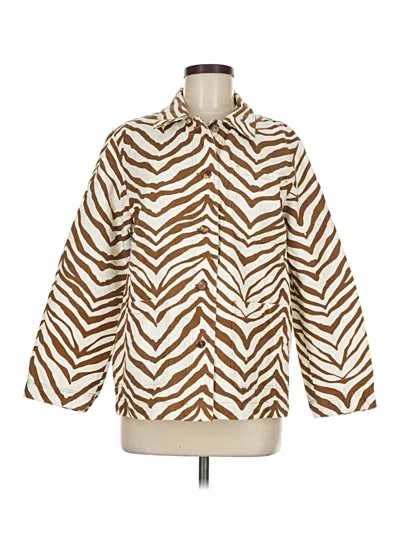 Pre-owned Lafayette 148 Faux Fur Jacket In White