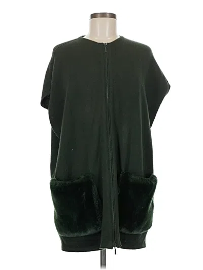 Pre-owned Lafayette 148 Faux Fur Vest In Green