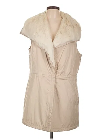 Pre-owned Lafayette 148 Faux Fur Vest In White