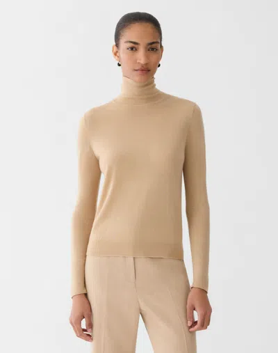 Lafayette 148 Fine Cashmere Fitted Turtleneck Sweater In Neutral