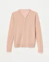 Lafayette 148 Fine Gauge Cashmere & Silk Chiffon Trim Cardigan In Pink