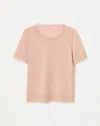 Lafayette 148 Fine Gauge Cashmere & Silk Chiffon Trim Sweater In Pink