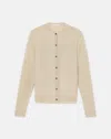 Lafayette 148 Fine Gauge Cashmere Cardigan In Plaster