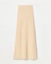Lafayette 148 Finespun Voile & Cotton Cord Yarn Ottoman Stitch Skirt In Buff