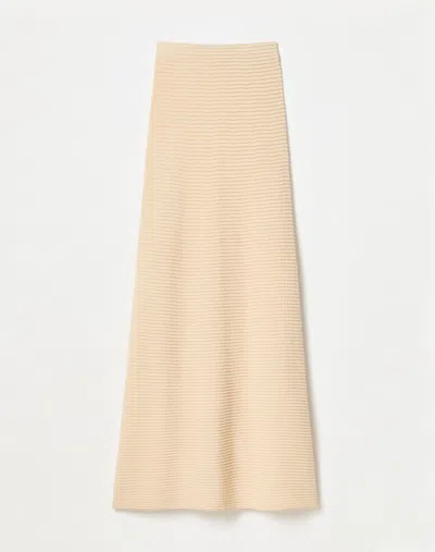 Lafayette 148 Finespun Voile & Cotton Cord Yarn Ottoman Stitch Skirt In Buff