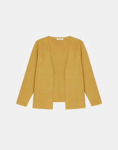 Lafayette 148 Finespun Voile Open-front Cropped Cardigan In Desert Grass