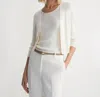 Lafayette 148 Plus-size Finespun Voile Cropped Open Front Cardigan In Grey