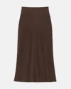 Lafayette 148 Finespun Voile Sunburst Ribbed Skirt In Wood Metallic