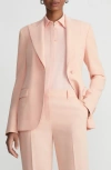 Lafayette 148 Plus-size Finesse Crepe Peak Lapel Blazer In Pink Dusk