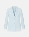 Lafayette 148 Finesse Crepe Fitted Blazer In Blue