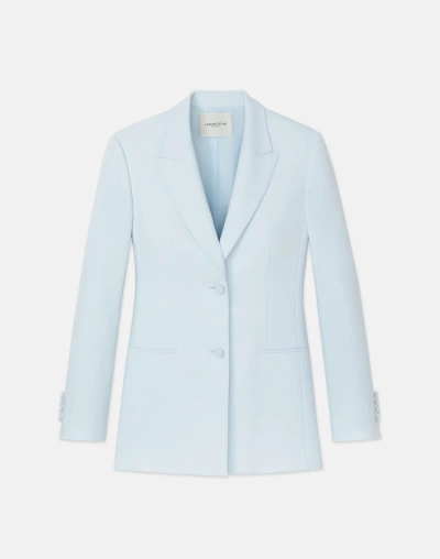 Lafayette 148 Finesse Crepe Fitted Blazer In Blue