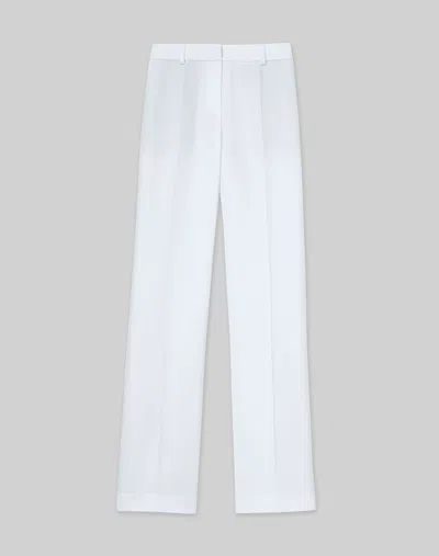 Lafayette 148 Finesse Crepe Gates Pant In White