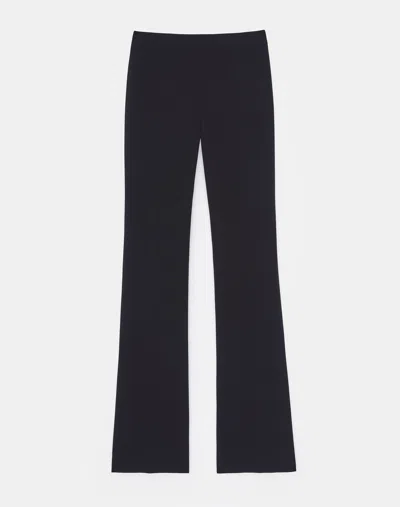 Lafayette 148 Finesse Crepe Gates Side-zip Flared Pant In Black