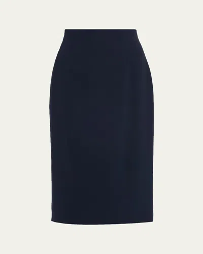 Lafayette 148 Finesse Crepe Midi Pencil Skirt In Black