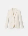 Lafayette 148 Finesse Crepe Peak Lapel Blazer In Neutral