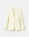 Lafayette 148 Finesse Crepe Peak Lapel Blazer In Yellow Chalk