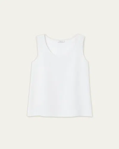 Lafayette 148 Finnley Scoop Neck Tank In White