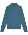 Lafayette 148 Fitted Bomber Jacket In Blue