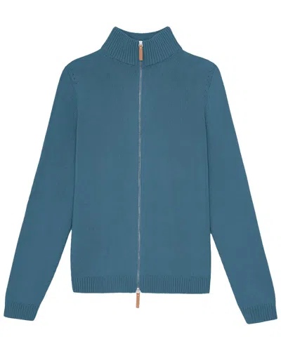 Lafayette 148 Fitted Bomber Jacket In Blue