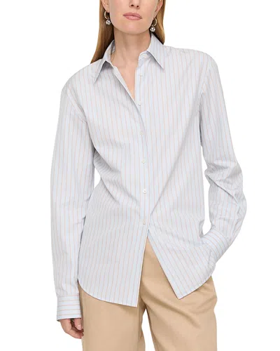 Lafayette 148 Fitted Cinched Waist Linen Shirt In Multi
