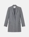 Lafayette 148 Flecked Donegal Flap Pocket Jacket In Brown