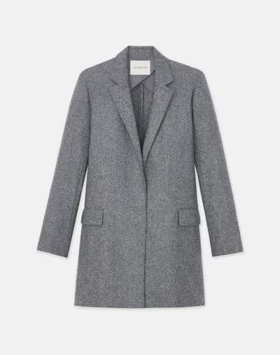 Lafayette 148 Flecked Donegal Flap Pocket Jacket In Graphite Multi