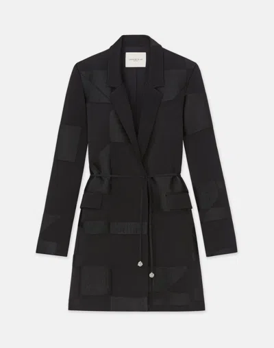 Lafayette 148 Floorplan Fil Coupé Flap Pocket Blazer In Black