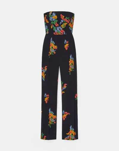 Lafayette 148 Floral Frost Fil Coup?? Strapless Jumpsuit In Black