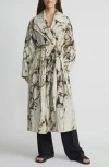 LAFAYETTE 148 FLORAL PRINT BELTED TRENCH COAT