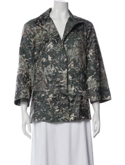 Pre-owned Lafayette 148 Floral Print Blazer