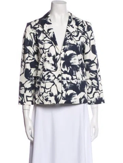 Pre-owned Lafayette 148 Floral Print Blazer In Multi