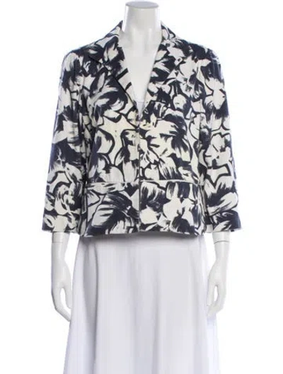 Pre-owned Lafayette 148 Floral Print Blazer In Multi