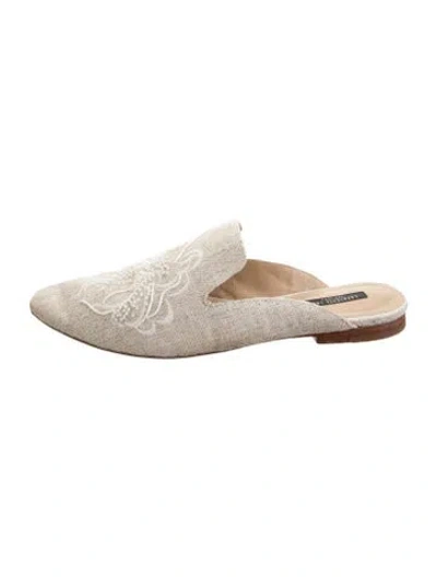 Pre-owned Lafayette 148 Floral Print Sandals In Neutral