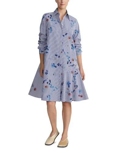 LAFAYETTE 148 FLOUNCE HEM SHIRT DRESS